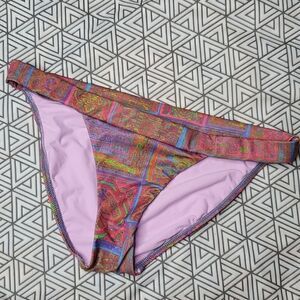 PILYQ Small Pink Boho print bikini bottom‎